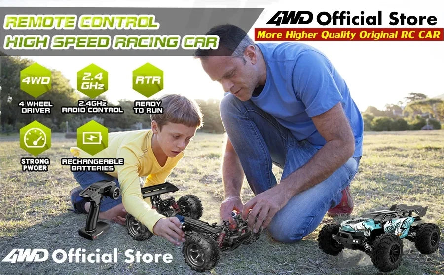 Super Brushless 80KM or 50KM/H 4WD RC Car With LED Remote Control Cars High Speed Drift Racing 4x4 Off Road Truck Kid Adult Toy