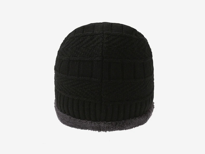 Men's Windproof Hat Outdoor Travel Leisure Winter Scarf Gloves Three-Piece Neck One Plus Cashmere Warm Winter Knitted Hat