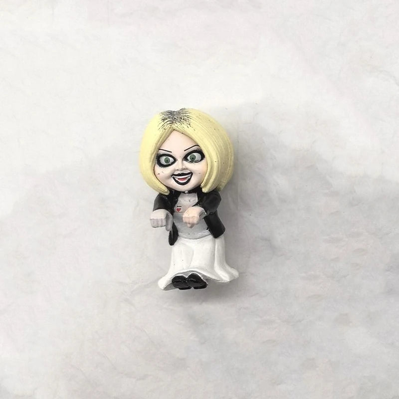 Original MIni Chucky Anime Cartoon Horror Bride Figure Keychain Pendant Collect Movie Film Model Toy Halloween Gift for Adult