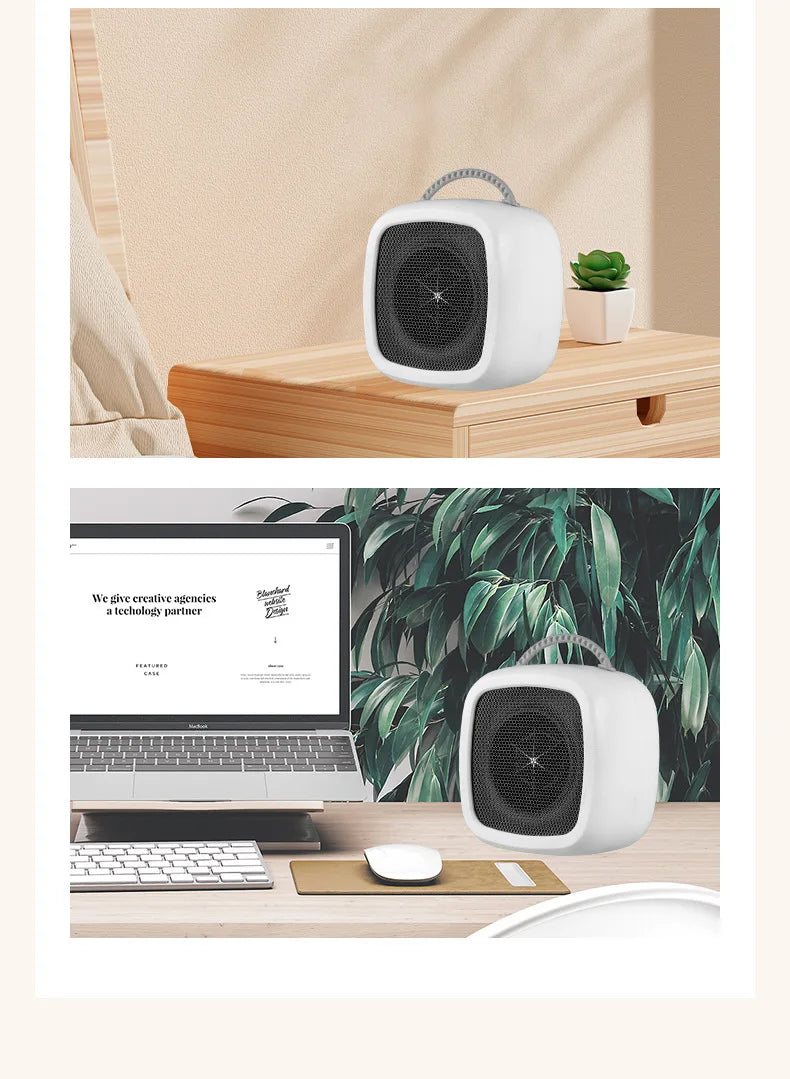 Mini Portable Electric Space Heater 500W Powerful Home Office Desktop Warm Air Heater Warmer Fan Household Silent For Winter