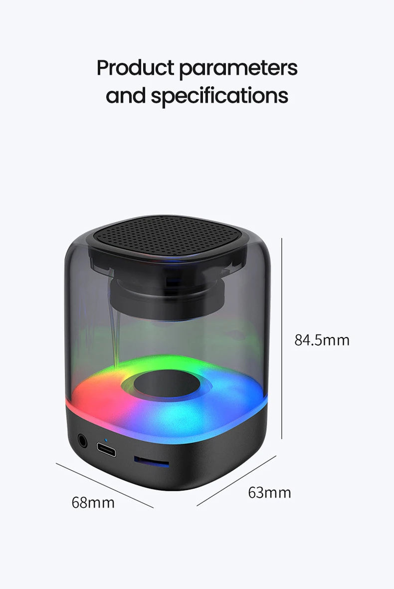 Portable Bluetooth 5.0 Speakers RGB Light HD Sound Mini Desktop Wireless Speaker Loudspeaker for Home Party Outdoor Bike