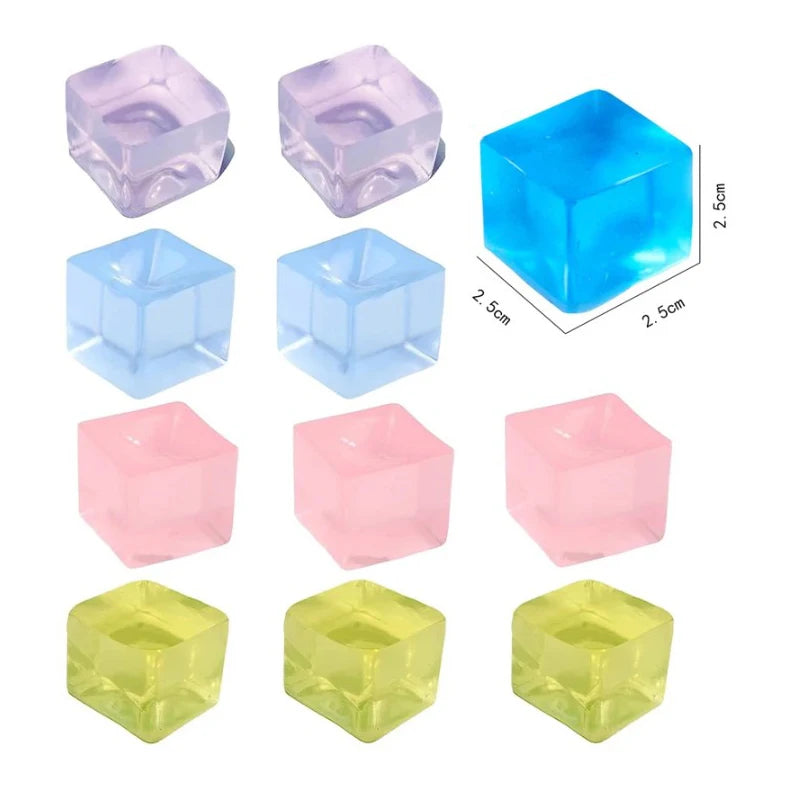 Squishy Ice Cube Fidget Toy Square Shape Squishy Stress Ball Squeeze Toys Stress Relief Sensory Toy For Kids Adults Gift