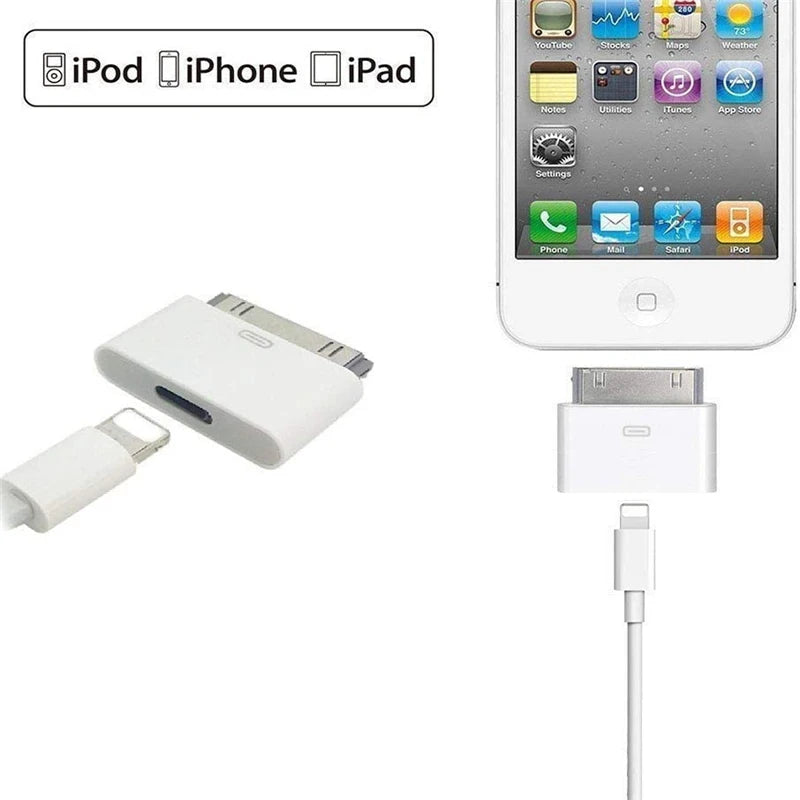 Lightning To 30Pin Adapter Female Charging Sync Converter for IPhone 4 4S IPad 2 3 IPod Touch 8Pin Male To 30 Pin Charger Cable