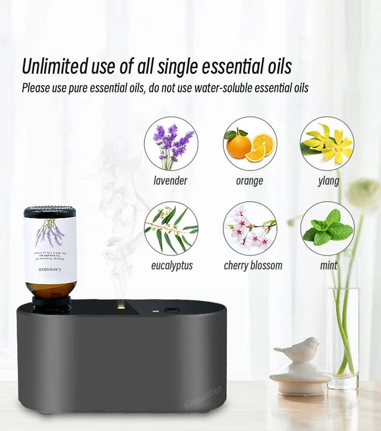 KINSCOTER Premium Portable Waterless Aroma Diffuser Compact Essential Oil Nebulizer Ideal Scent Machine for Gifting