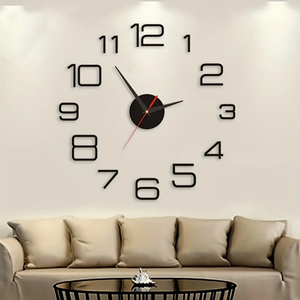 2023 Modern Design Large Wall Clock 3D DIY Quartz Clocks Fashion Watches Acrylic Mirror Stickers Living Room Home Decor Horloge