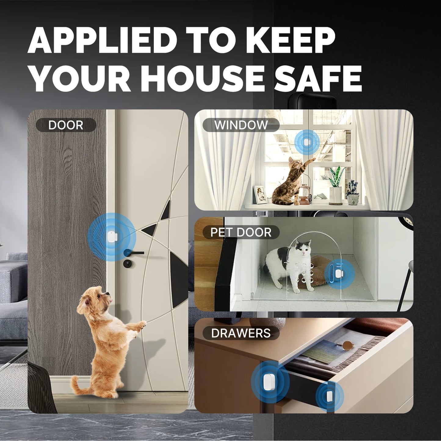 MOES Tuya ZigBee Smart Window Door Gate Sensor Detector Smart Home Security Alarm System Smart Life Tuya App Remote Control