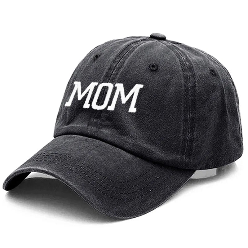 DAD MOM Embroidery Pure Cotton Baseball Cap Fashion Women Men Hat Sport Visors Snapback Cap Sun Hat Breathable Outdoor Caps