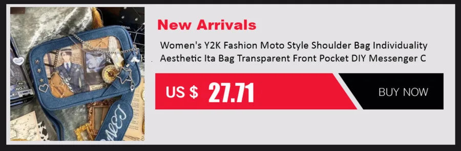 New Y2K Korean Kawaii Cat Ita Bag Cute PU Shoulder Bag Girls Transparent Pocket Harajuku Crossbody Bag Women's Fashion Backpacks