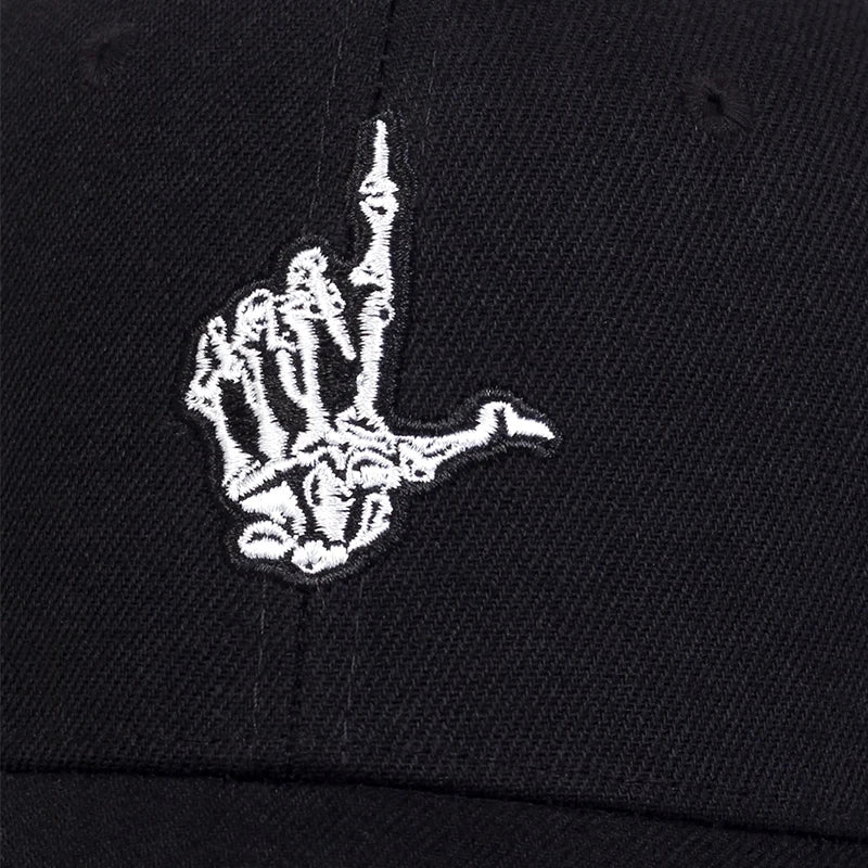 Unisex Skeleton Fingers Embroidery Baseball Caps Spring Autumn Outdoor Adjustable Casual Hats Sunscreen Hat