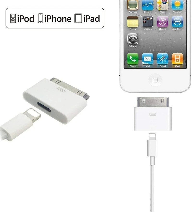 Lightning To 30Pin Adapter Female Charging Sync Converter for IPhone 4 4S IPad 2 3 IPod Touch 8Pin Male To 30 Pin Charger Cable