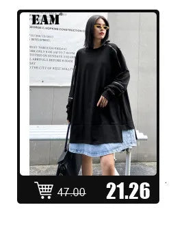 [EAM] Women Navy Blue Striped Irregular Elegant Blazer New Lapel Long Sleeve Jacket Fashion Tide Spring Autumn 2024 1DH5930