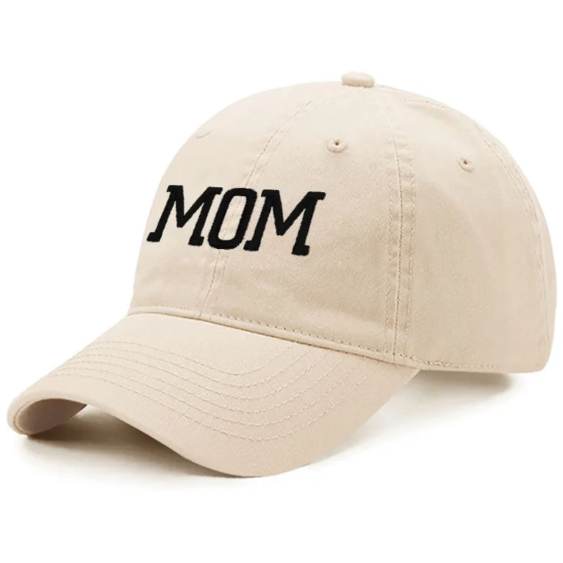 DAD MOM Embroidery Pure Cotton Baseball Cap Fashion Women Men Hat Sport Visors Snapback Cap Sun Hat Breathable Outdoor Caps