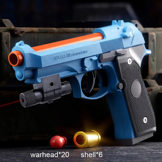 M92 Pistol Shell Throwing Continuous Firing Blowback Soft Bullet Gun Empty Hanging Birthday Gift
