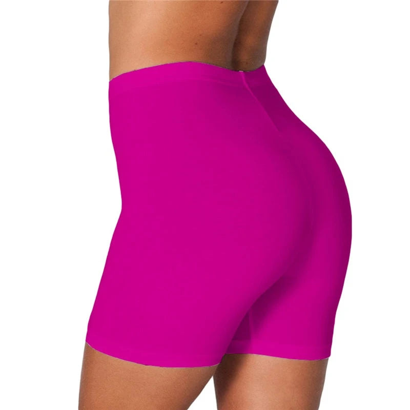 Women Elastic Shorts Casual High Waist Tight Fitness Slim Skinny Bottoms Summer Solid Sexy White Black Cycling Shorts Sweatpants