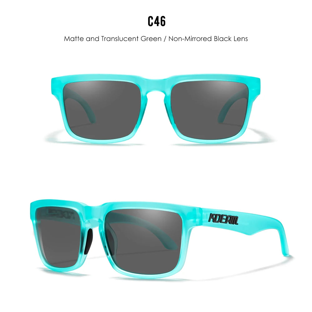 KDEAM Men's Polarized Sunglasses Square Casual Outdoors Sun Glasses Women Unisex Sunglass For Couple With Zipper Case
