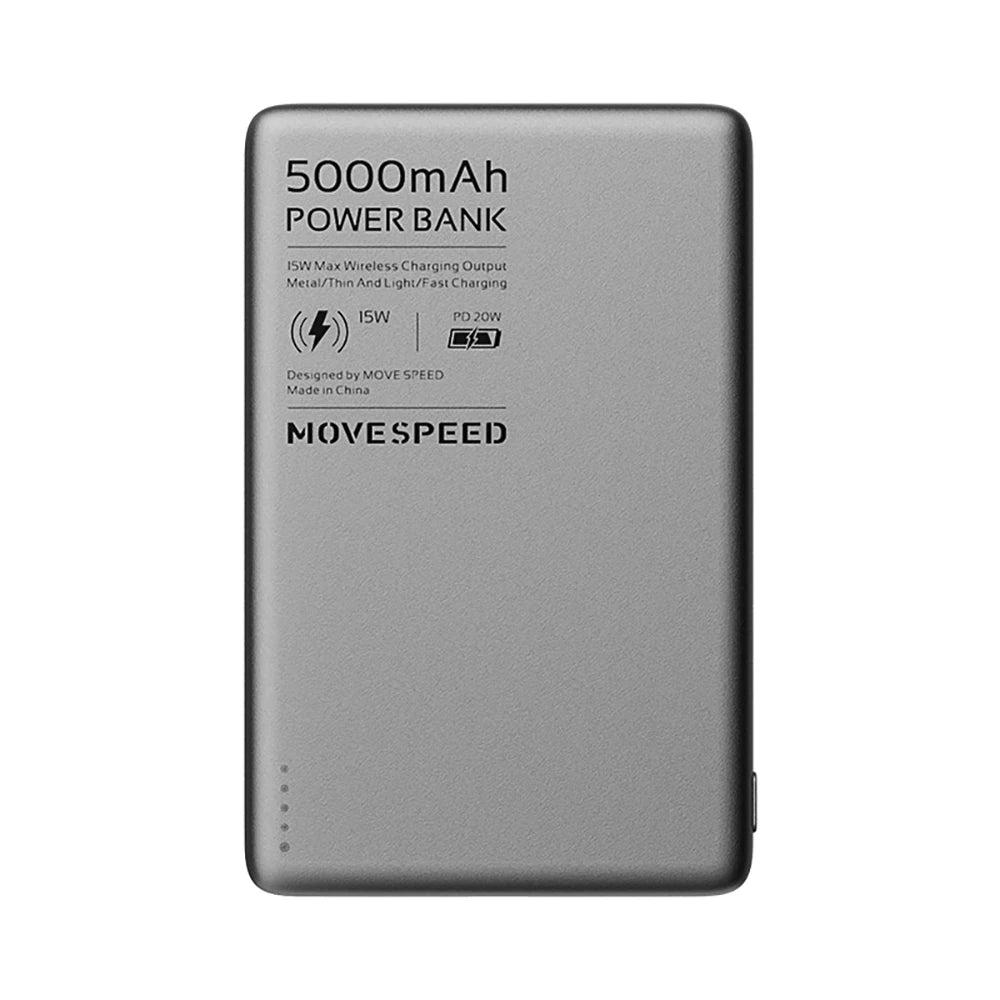 MOVESPEED S05 Magnetic Power Bank 5000mAh 20WPD Wireless Powerbank Slim Portable Battery Charger for iPhone 16 15 Samsung 24 23