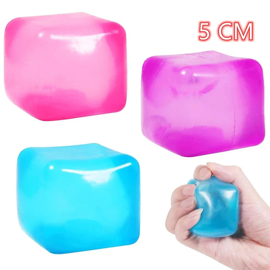 Squishy Ice Cube Fidget Toy Square Shape Squishy Stress Ball Squeeze Toys Stress Relief Sensory Toy For Kids Adults Gift
