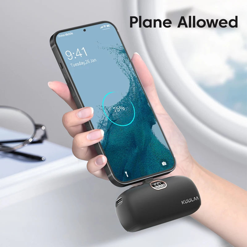 KUULAA Mini Power Bank 5000mAh PowerBank QC PD carga rapida For iPhone 16 15 14 13 Batterie Externe Portable Charger For xiaomi