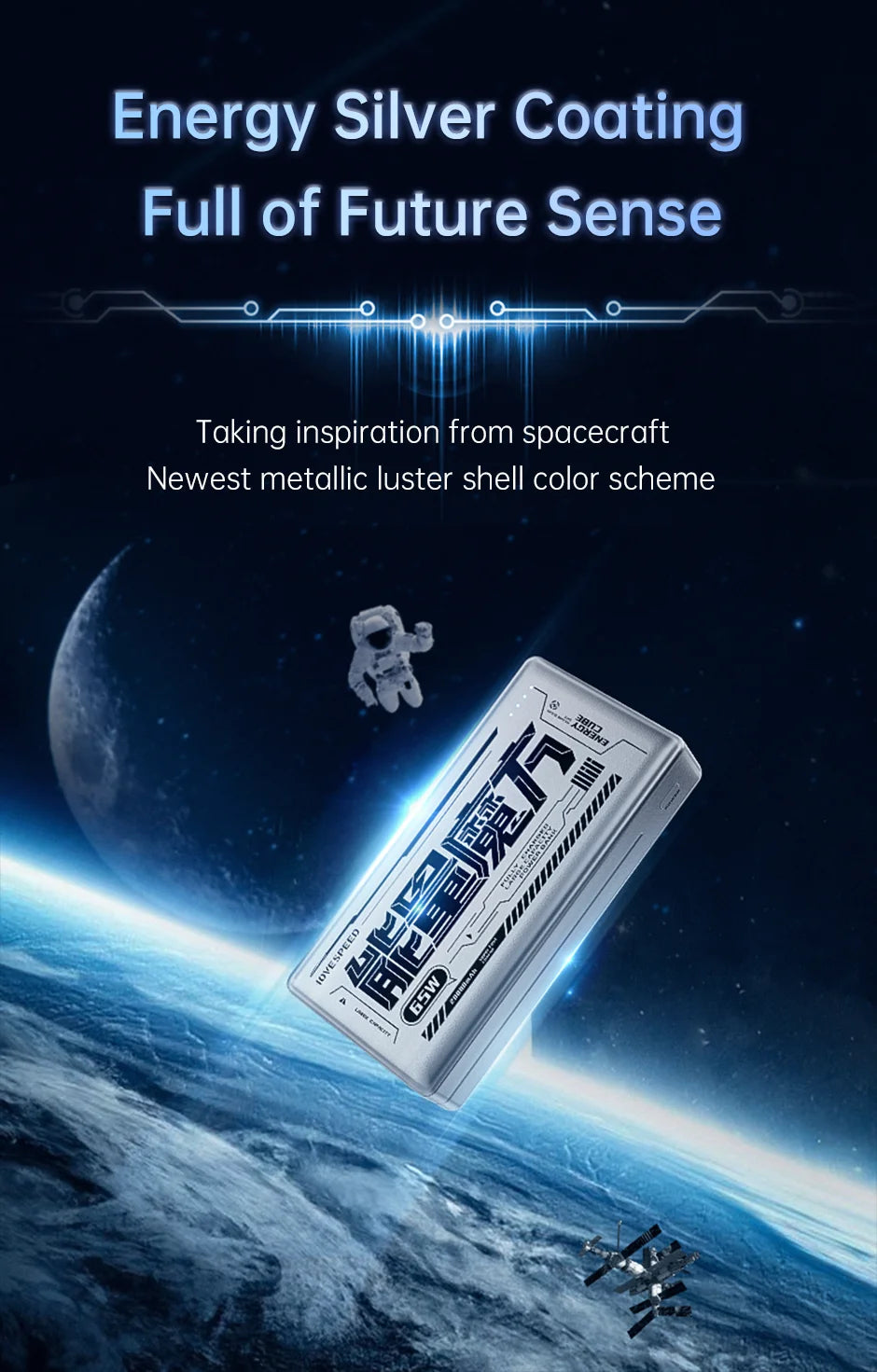 MOVESPEED E20 20000mAh Power Bank 65W Type Fast Charging External Battery Portable Charger Powerbank for MacBook Lenovo Laptop