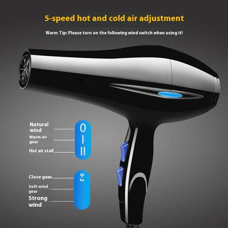 Hair Dryer 2200W Professional Powerful Hair Dryer Fast Heating Hot And Cold Adjustment Ionic Air Blow Dryer with Air Collecting
