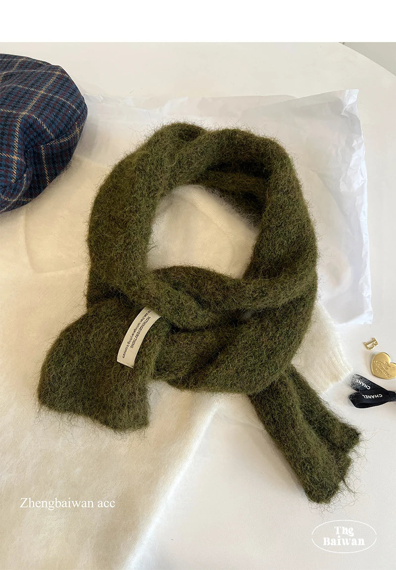 Korean Designer New Y2k Thin Scarf Women's Autumn Winter Long Soft Sticky Scarf Narrow Edition Decoration Small Scarf Versatile