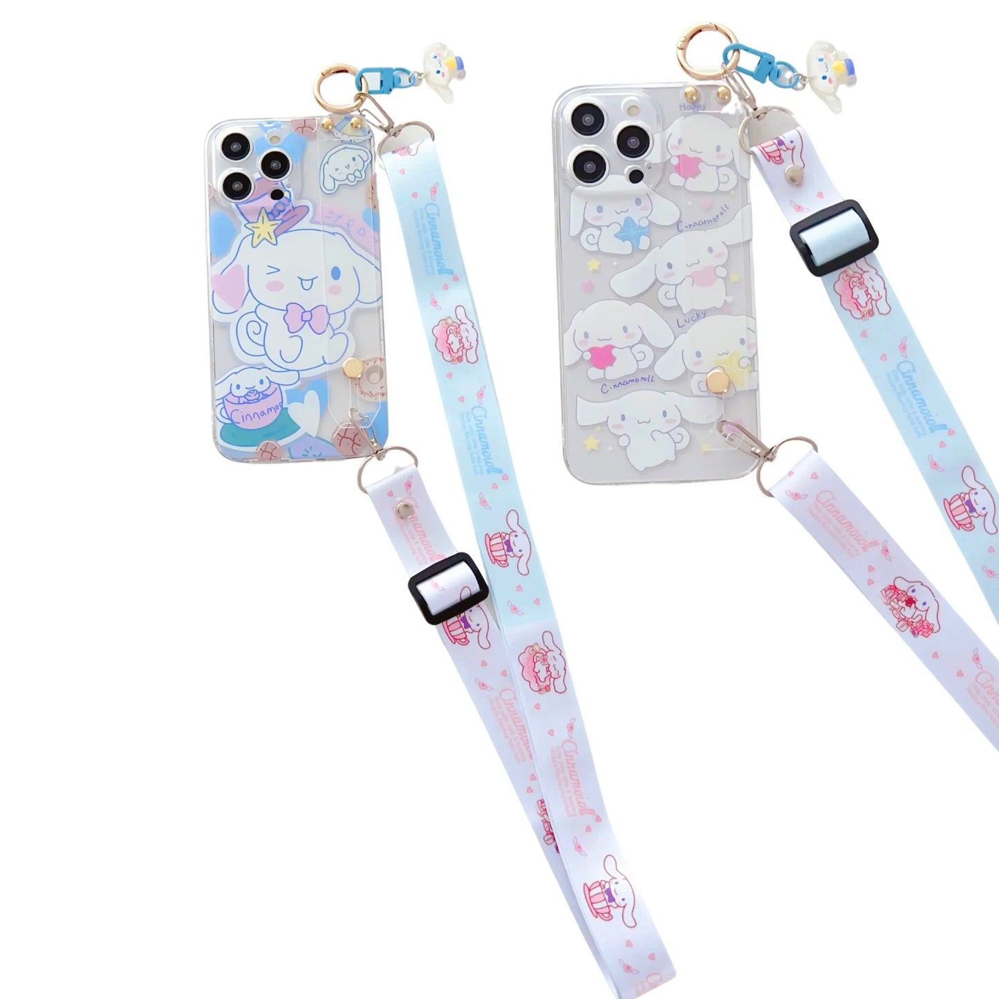 Cinnamon Dog Case Wrist Strap Ornament For iPhone 15 14 13 12 11 Pro Xs Max Xs XR 7 8 6 Plus SE 2020