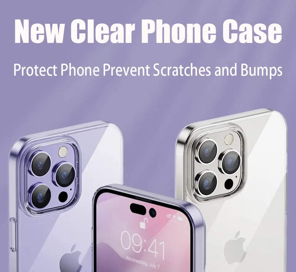 Ultra Thin Clear Phone Case for iPhone 16 15 14 13 12 11 Pro Max Mini X XR XS 7 8 Plus Soft TPU Silicone Transparent Back Cover