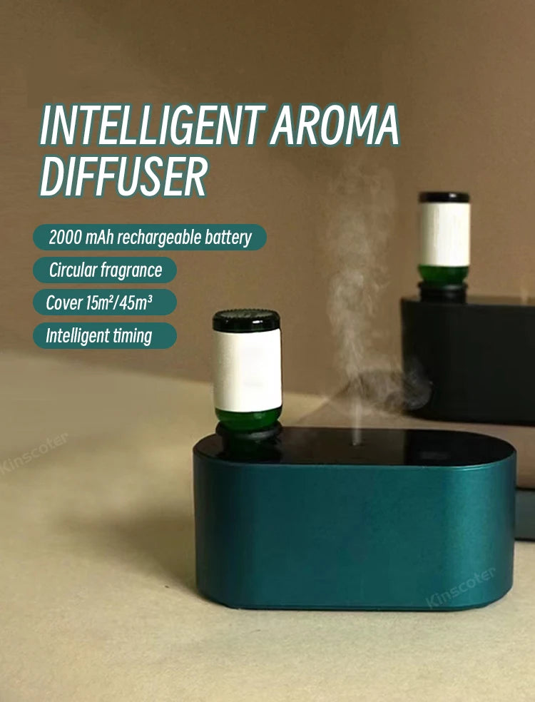 KINSCOTER Premium Portable Waterless Aroma Diffuser Compact Essential Oil Nebulizer Ideal Scent Machine for Gifting