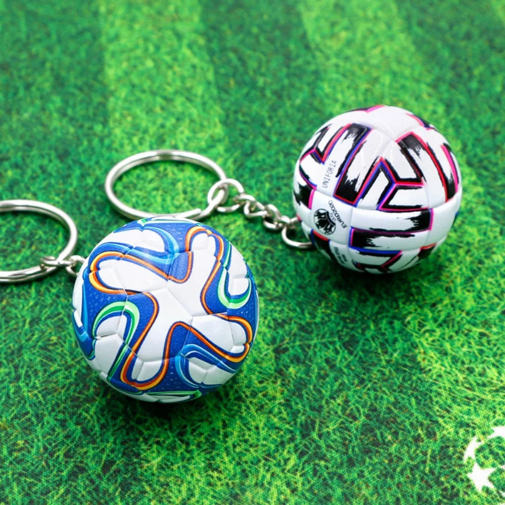 Leather Football Keychain New Exquisite Key Chain Souvenir Decoration Toy Keyring Ring School Reward for Kid Pendant Accessory