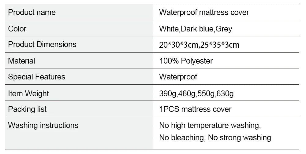 Full Waterproof Mattress Protector, Ultra Soft Breathable Bed Cover with Deep Pocket, Machine Washable ,Various Sizes and colors