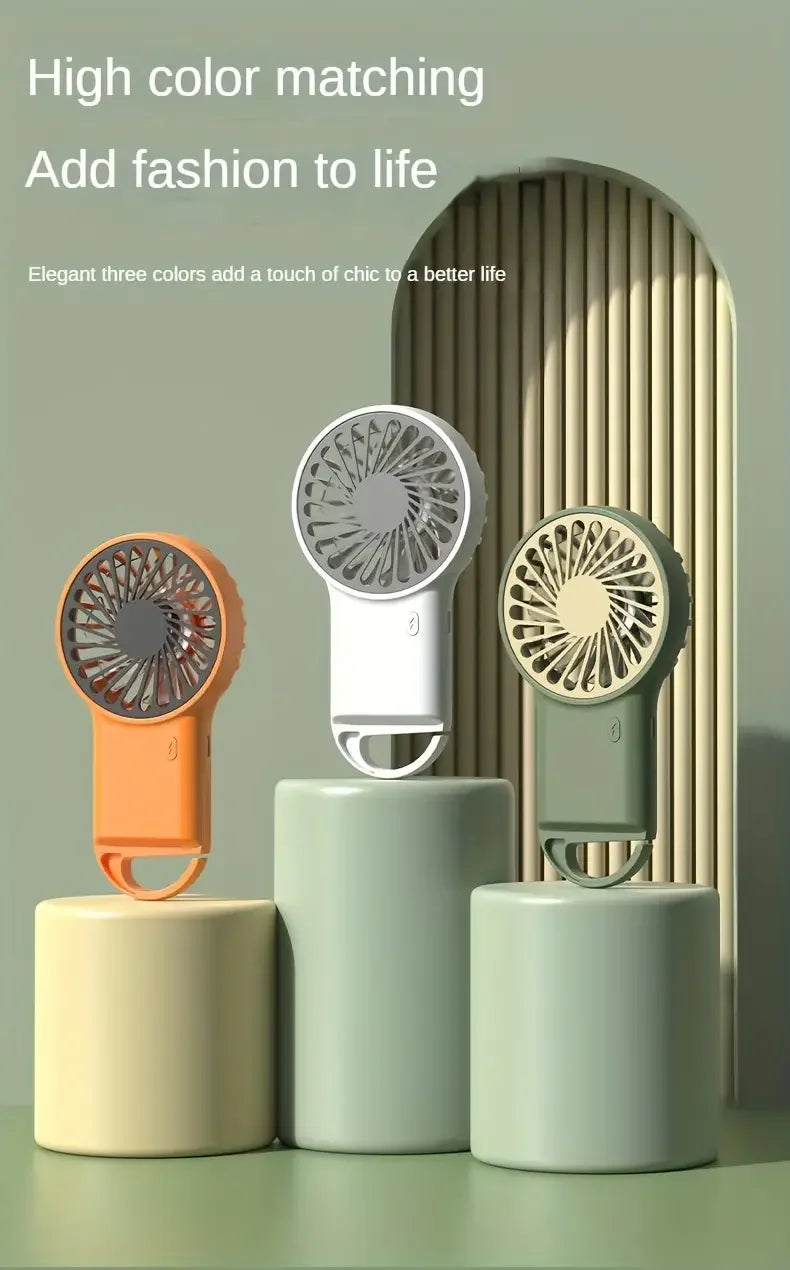 Portable Mini Fan With Carabiner,USB Rechargeable Silent Foldable Table Fan, Handheld Pocket Fan For Home Office Travel