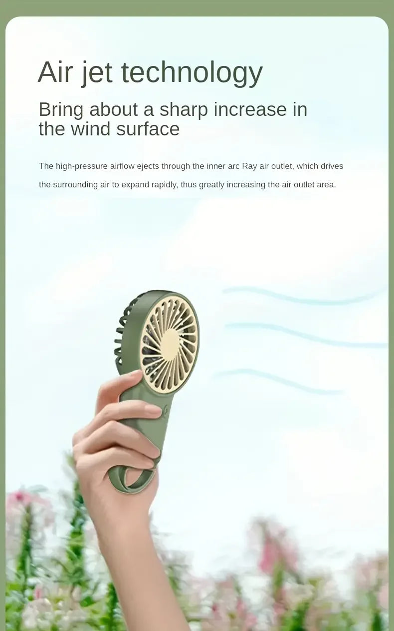 Portable Mini Fan With Carabiner,USB Rechargeable Silent Foldable Table Fan, Handheld Pocket Fan For Home Office Travel
