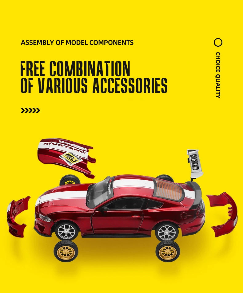 CCA MSZ 1:42 2018 Ford Mustang GT Alloy Toy Car Model Racing Alloy assembly series sports cars Fitting styles