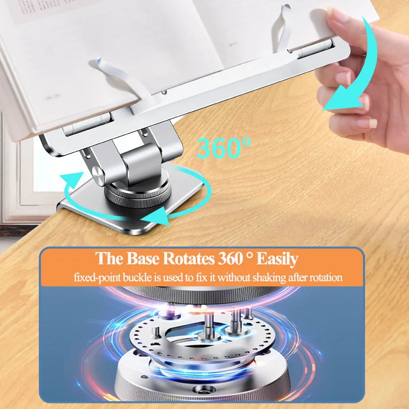 Oatsbasf Laptop Stand Clamp Tablet Hightening Support Holder Book Bracket Desktop Bed Lazy Stand 360°Rotating Hight Adjustable