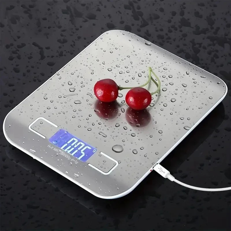 Kitchen Scale Stainless Steel Weighing Food Diet Balance Measuring LCD Precision Electronic Scales Baking Measuring Tools