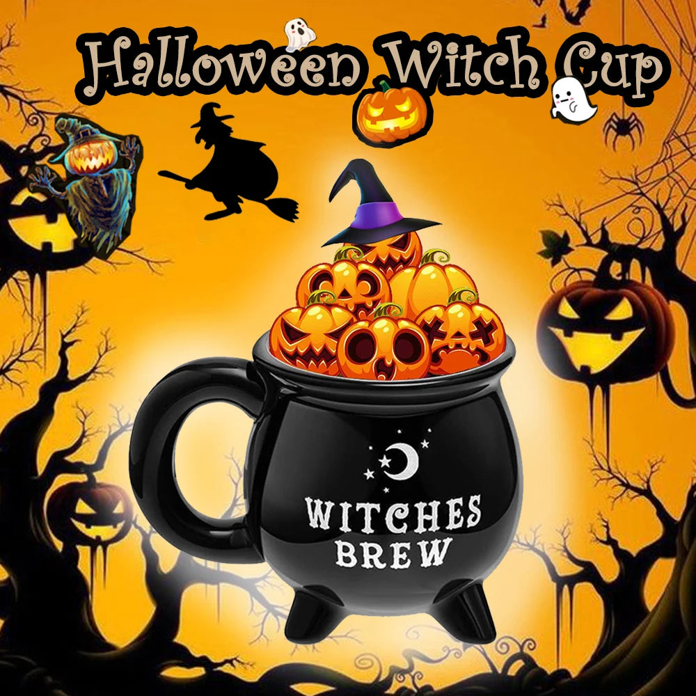 1pc Halloween Witches Brew Cauldron Coffee Mug Ceramic Coffee Cups 12 Oz Mug Ceramic Witchy Gifts Witch Decor Halloween Mug