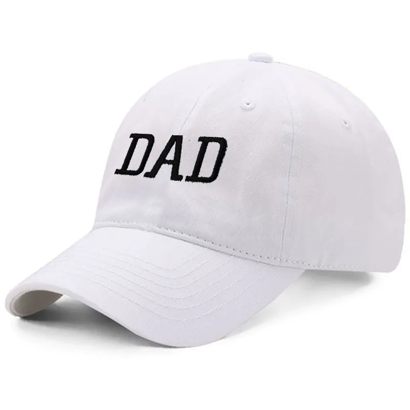 DAD MOM Embroidery Pure Cotton Baseball Cap Fashion Women Men Hat Sport Visors Snapback Cap Sun Hat Breathable Outdoor Caps