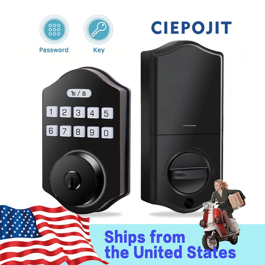 CIEPOJIT Smart Front Door Lock Deadbolt Keyless Entry Locks  Digital Keypad Security For Home Unlock with password/key