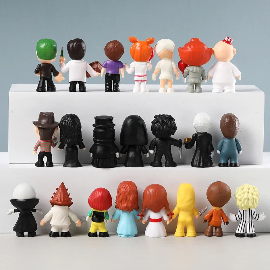 24pcs/set Horror Movie Character Collectible Figures Model Toys Q Version Dolls