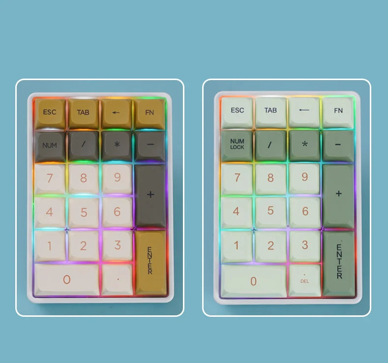K21 21-Key Mechanical Keyboard, BT/2.4Ghz/USB-C Connection, Colourful Lighting, Full Key Hot-Swap for PC Laptops