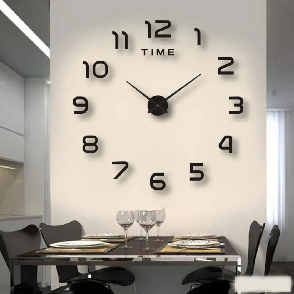 2023 Modern Design Large Wall Clock 3D DIY Quartz Clocks Fashion Watches Acrylic Mirror Stickers Living Room Home Decor Horloge