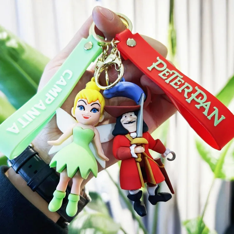 Anime Movie Peter Pan Keychains Car Key Chain Keyring Phone Bag Ornament Jewelry Decor Ornament Toys Doll Kids Birthday Gifts