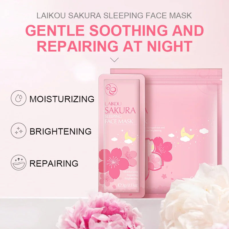 LAIKOU Sakura Seaweed Face Mask Skincare Centella Snail Collagen Facial Mask Sleeping Masks Beauty Korean Skin Care Products