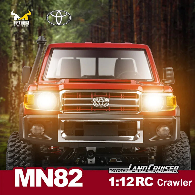 MN82 RC Crawler 1:12 Full Scale Pick Up Truck 2.4G 4WD Off-road Car Controllable Headlights Remote Control Vehicle Model Kid Toy
