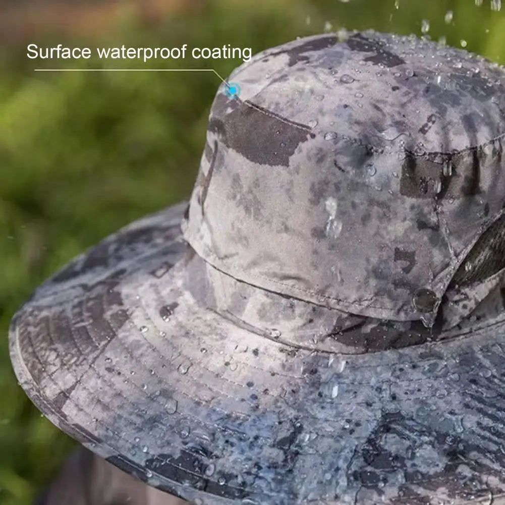 Men Fisherman Hat With 2 Solar Fan Windproof Strap USB Charging Anti-UV Large Brim Fan Sun Hat Sunlight Protection Fan Cap