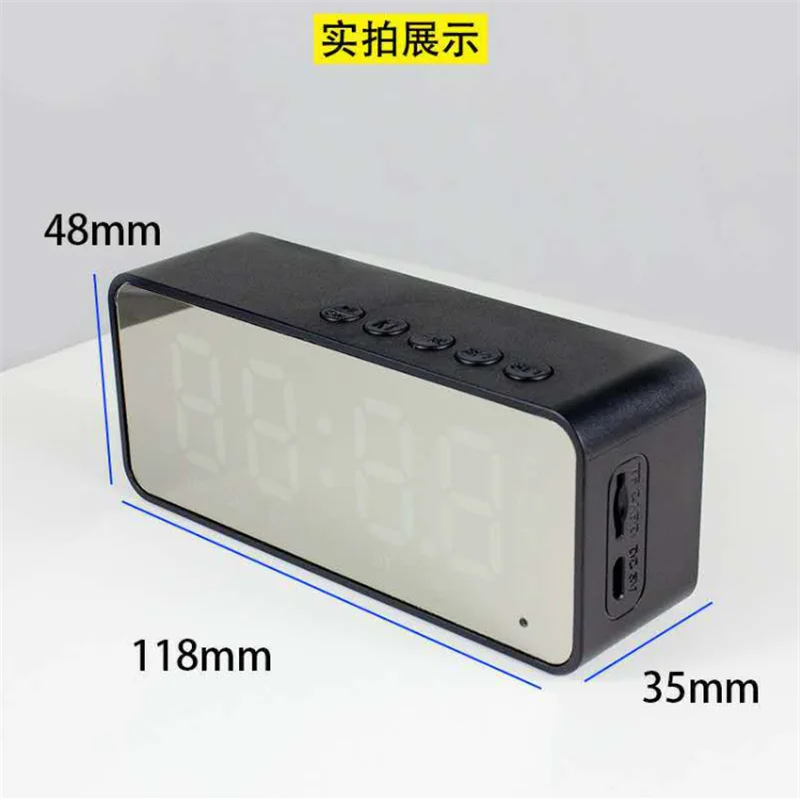 G50 Wireless Bluetooth Speaker with FM Mini Card Mirror Alarm Clock Audio Stall Receiving Support TF Card Desktop Speaker Clock