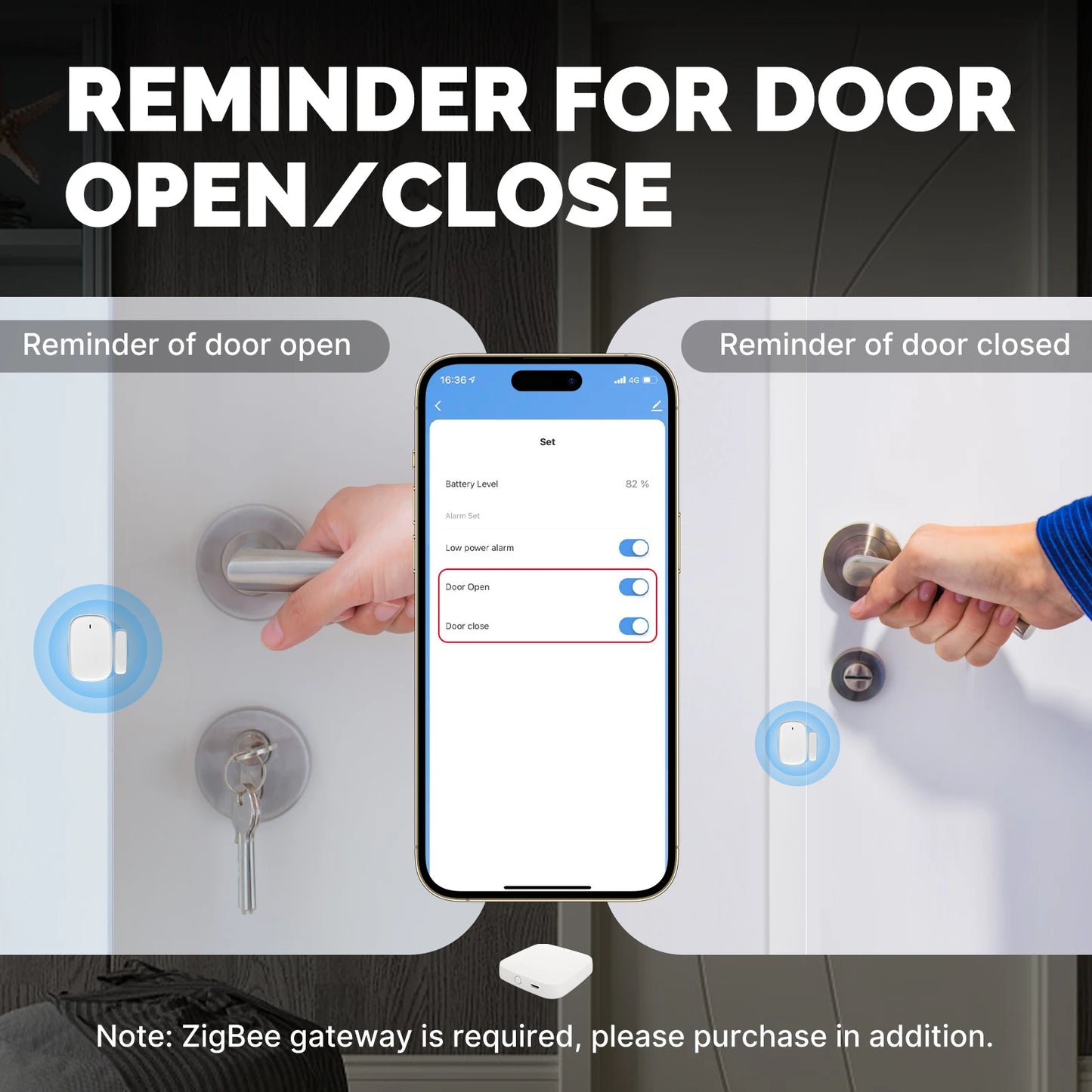 MOES Tuya ZigBee Smart Window Door Gate Sensor Detector Smart Home Security Alarm System Smart Life Tuya App Remote Control