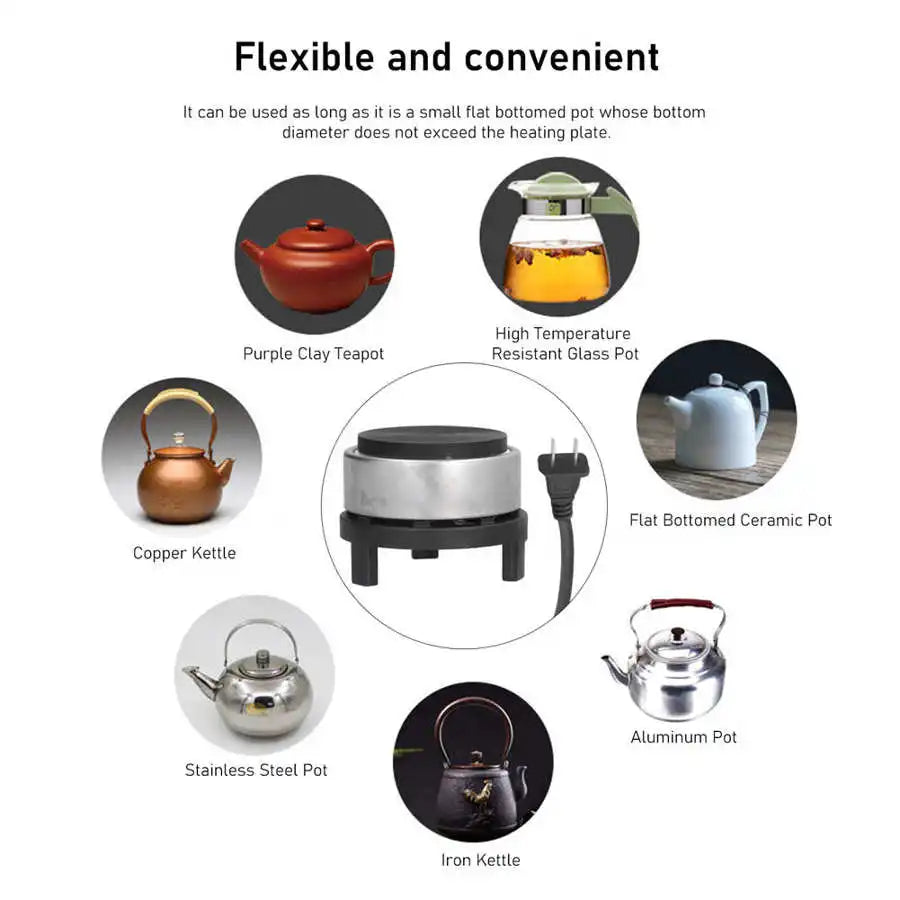 300W Mini Electric Stove Iron Hot Plate Tea Coffee Pot Warmer Heater for Home Office Dormitory Teapot Cup Warmer CN Plug 220V