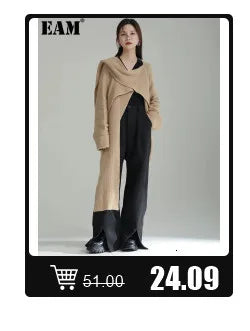 [EAM] Women Navy Blue Striped Irregular Elegant Blazer New Lapel Long Sleeve Jacket Fashion Tide Spring Autumn 2024 1DH5930