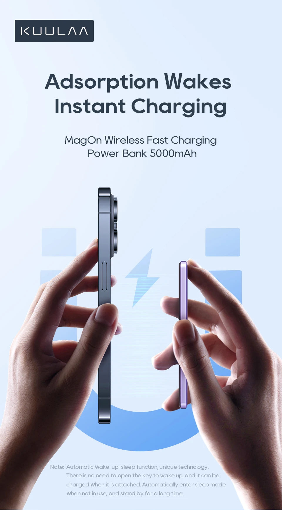 KUULAA Magsafe Power Bank 5000mAh Magnetic Wireless Phone Charger External Battery 20W Fast Charging For iPhone 15 14 PowerBank